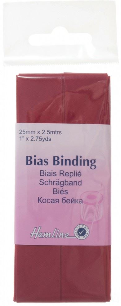 Hemline Wine Polycotton Bias Binding Tape
