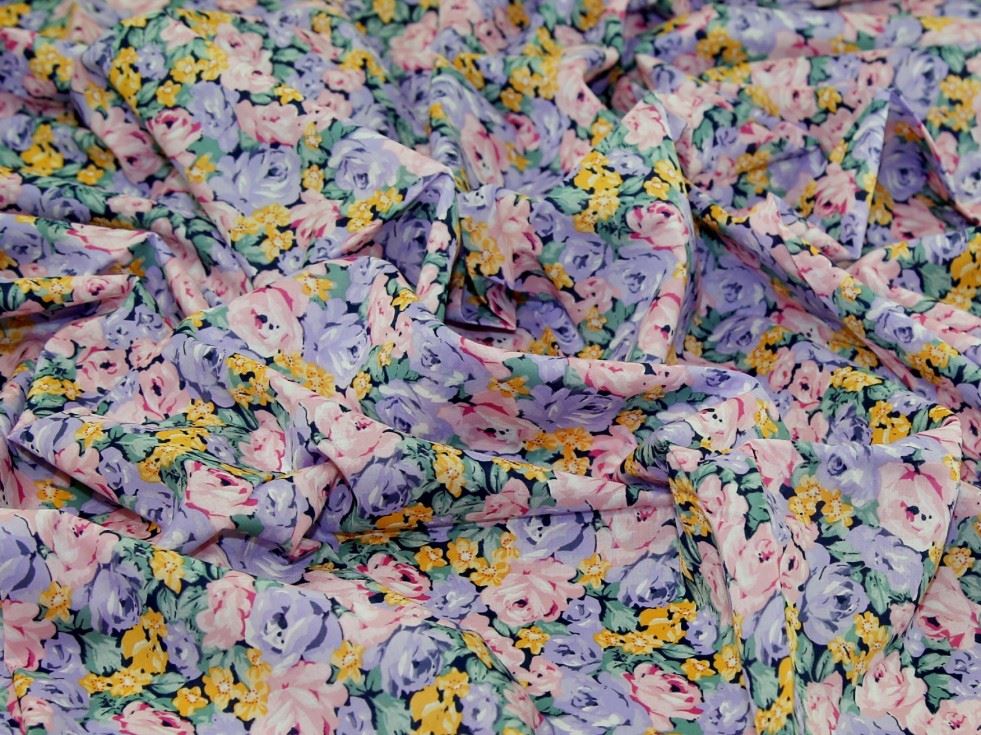 Deadstock Sea Island Cotton Voile Fabric Lilac Multi
 