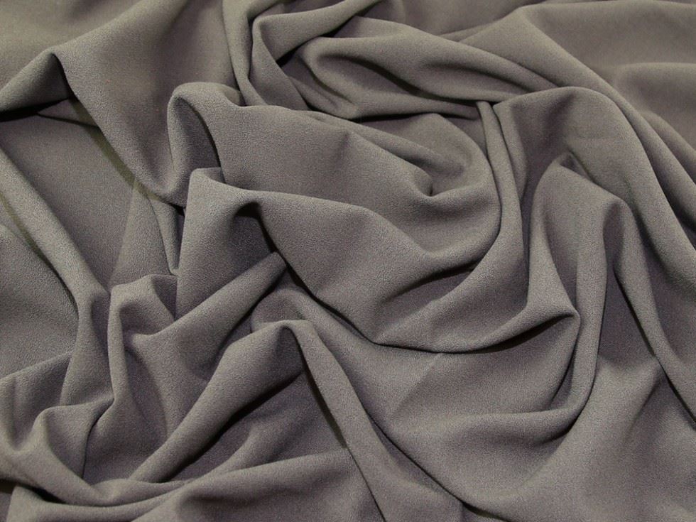 Taupe Brown Deadstock Rio Stretch Woven Crepe Fabric
