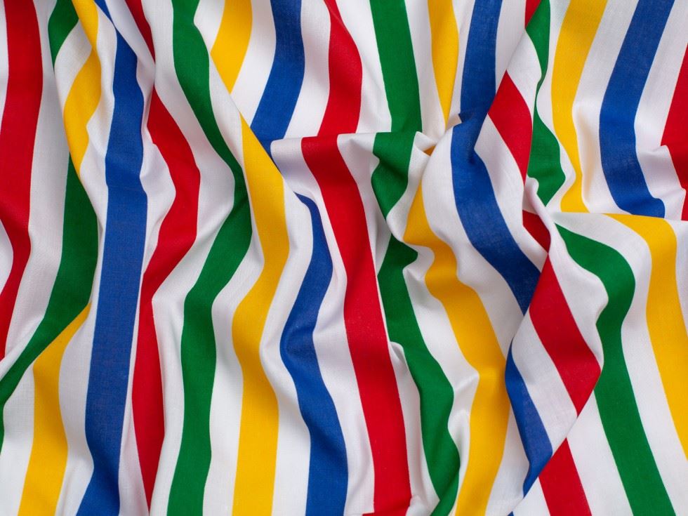 Minerva Core Range Printed Polycotton Fabric 15mm Stripes
 