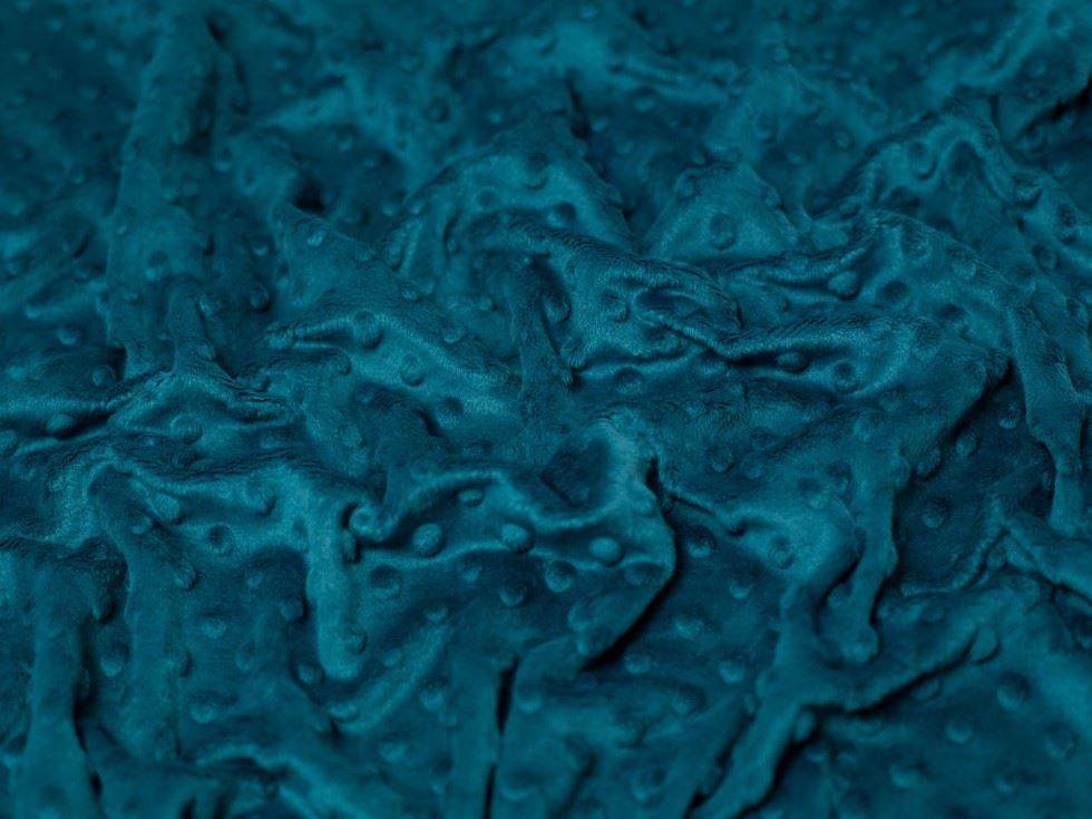 Minerva Core Range Teal Heavy Embossed Dimple Plush Fleece Fabric