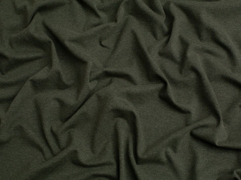 Minerva Core Range Recycled Cotton Jersey Stretch Knit Fabric Olive Green
 