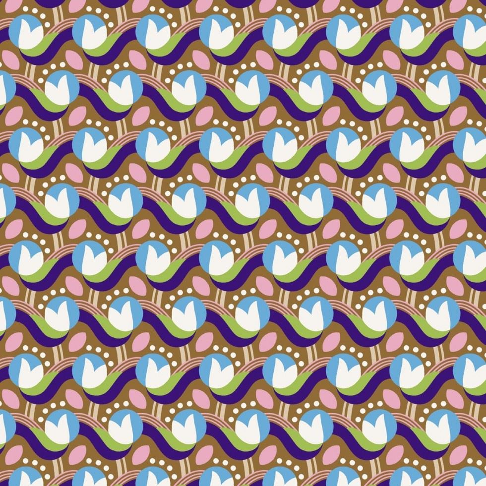 Dashwood Studio Brown Kaleidoscope Ace Cotton Lawn Fabric