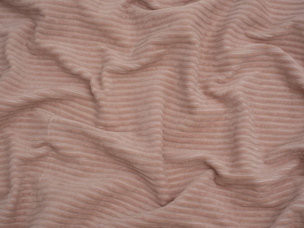 Minerva Core Range Blush 5 Wale Velour Rib Stretch Knit Cord Fabric