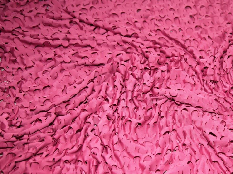 Deadstock Cut Out ITY Silky Stretch Knit Fabric Pink
 