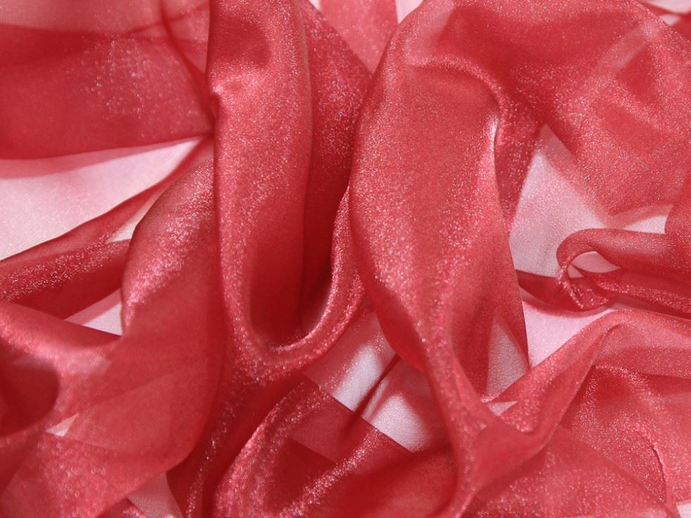 Wine Deadstock Crystal Organza Fabric