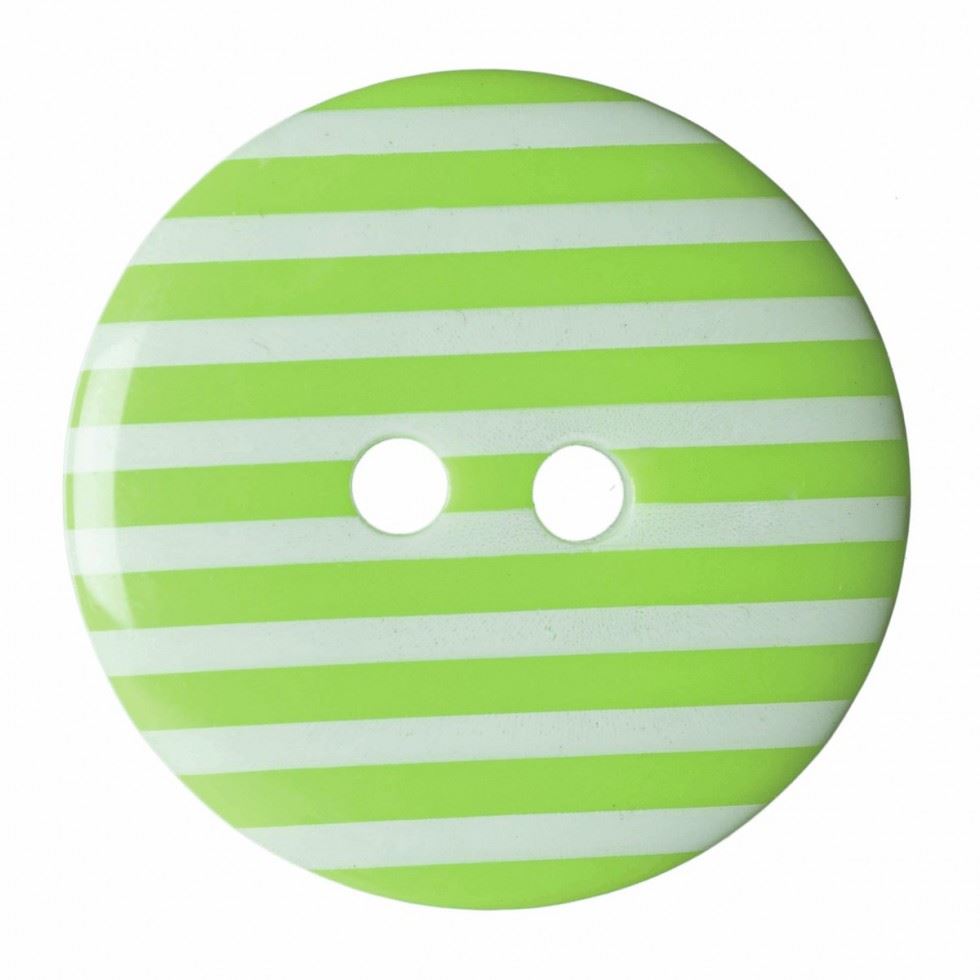 Hemline Lime Green Round Stripe Buttons