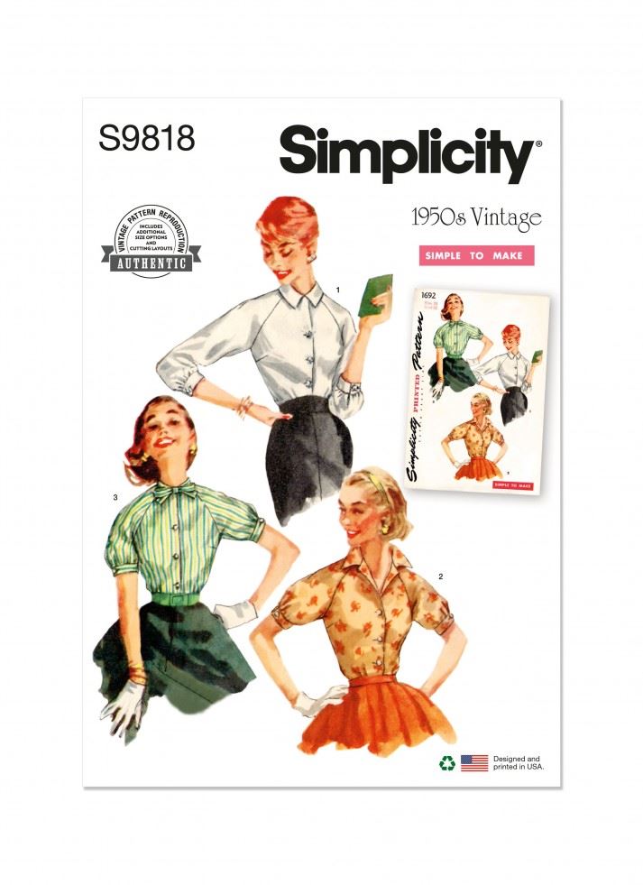 Simplicity Paper Sewing Pattern 9818
 