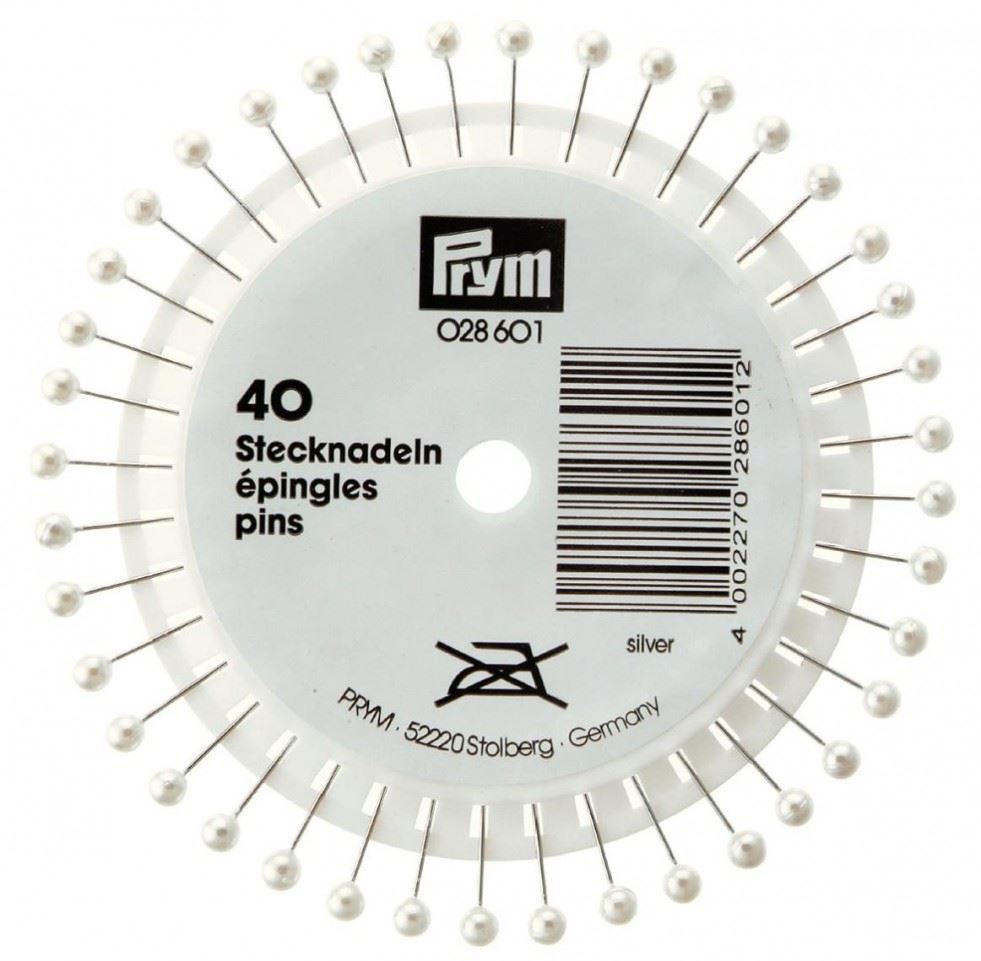 Prym Pearl Head Pins Silver Pearl