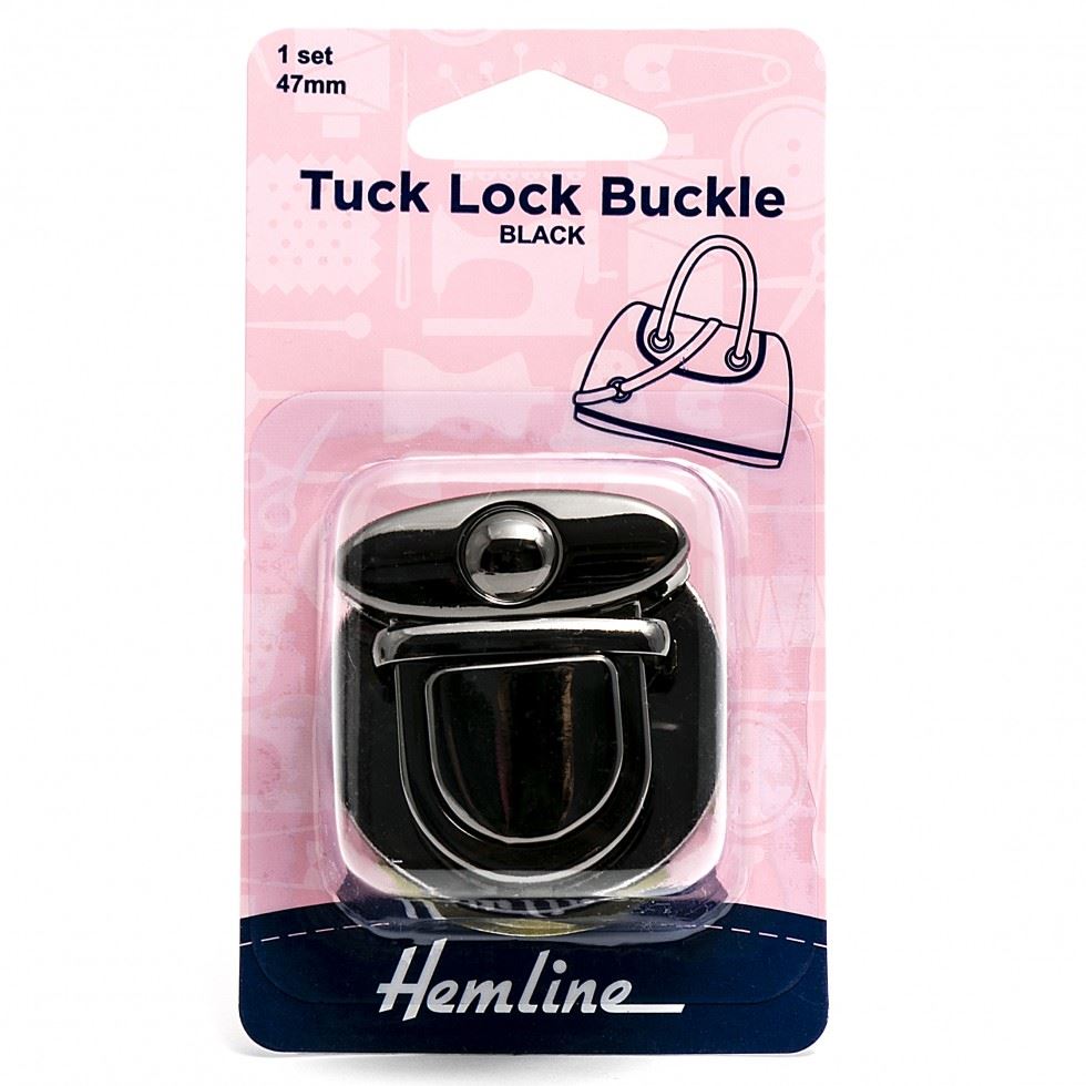 Hemline Nickel Black Tuck Lock Buckles