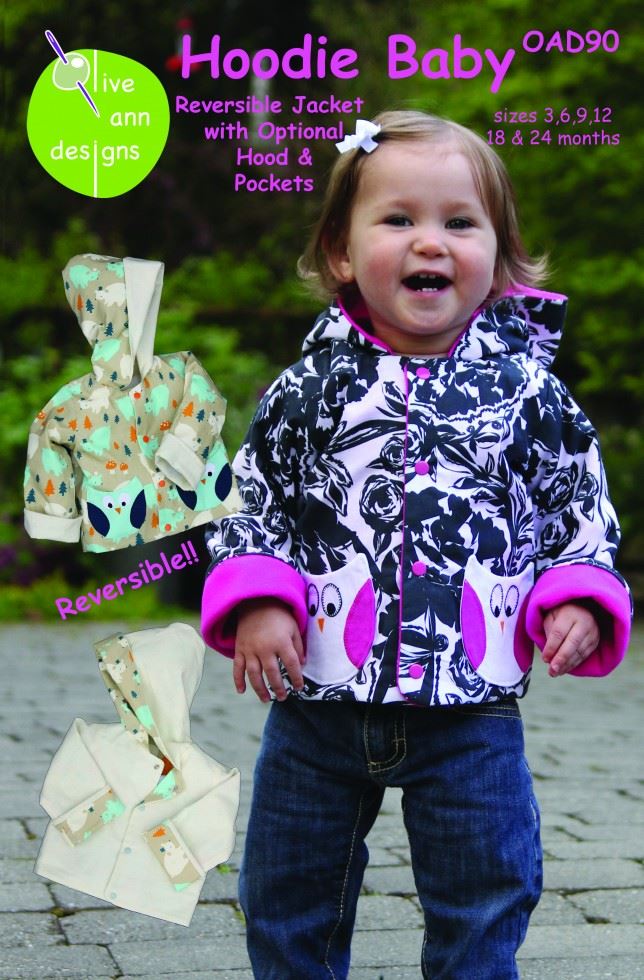 Olive Ann Designs Paper Sewing Pattern Hoodie Babies
 