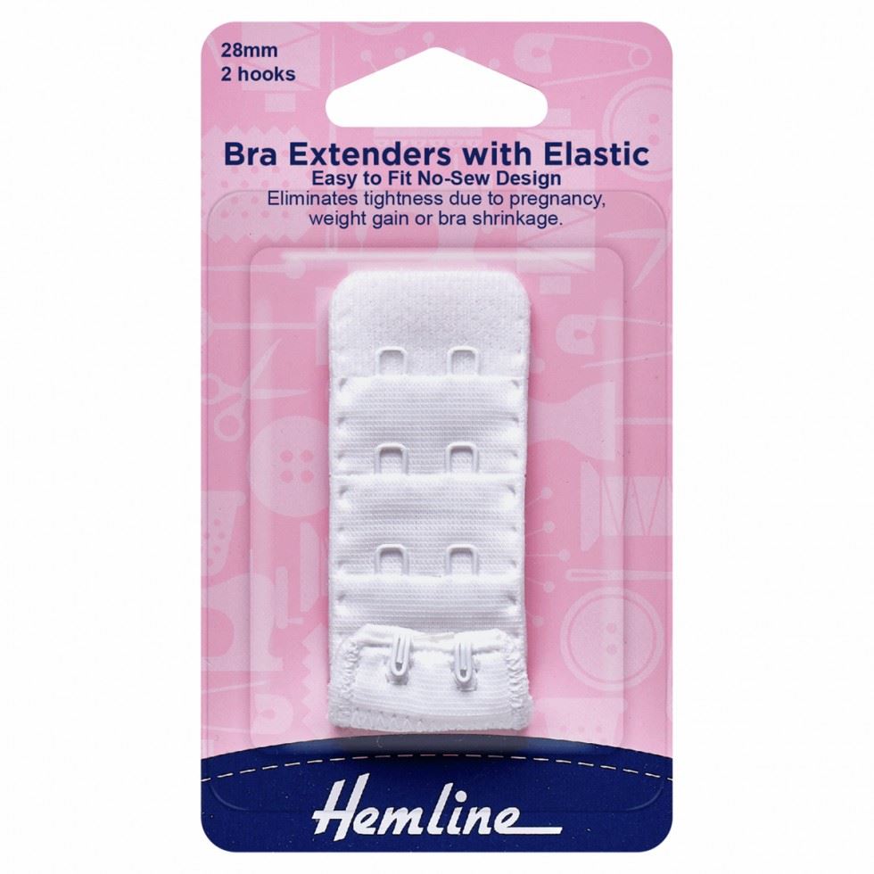 Hemline White Bra Back Extenders
