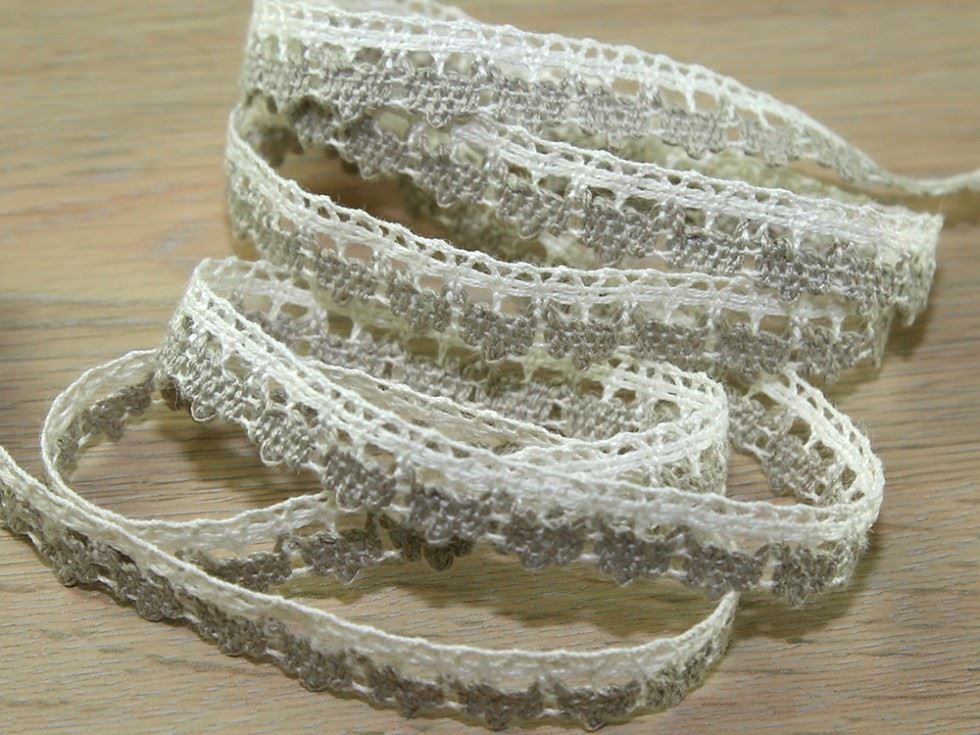 Cotton Lace Edging Trim Ivory & Beige
 