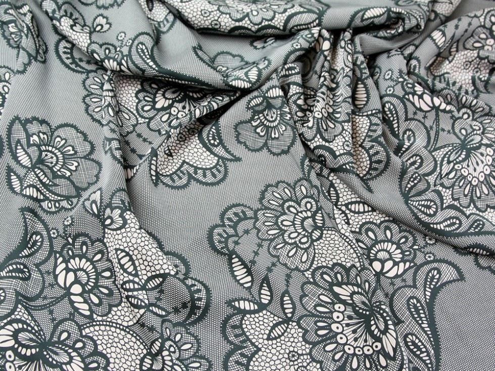 John Kaldor Black & Beige Ursula Stretch Woven Sateen Fabric