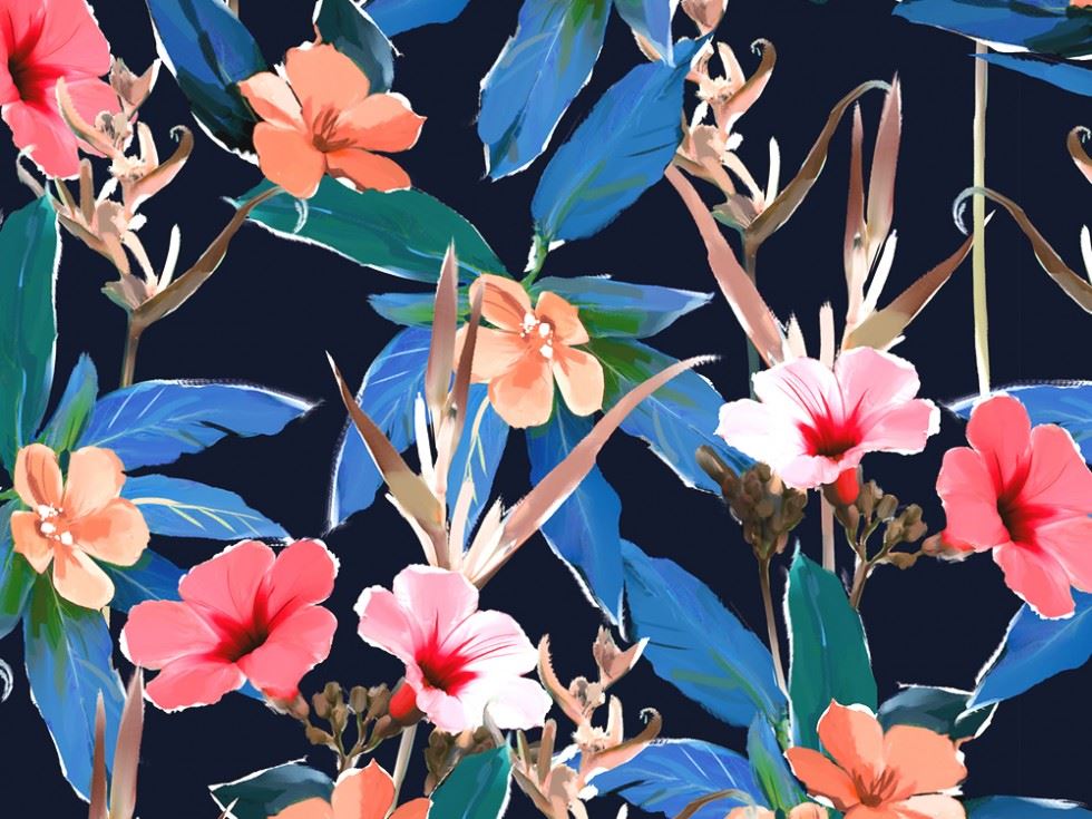 John Kaldor Blue Lizzano Cotton Sateen Fabric