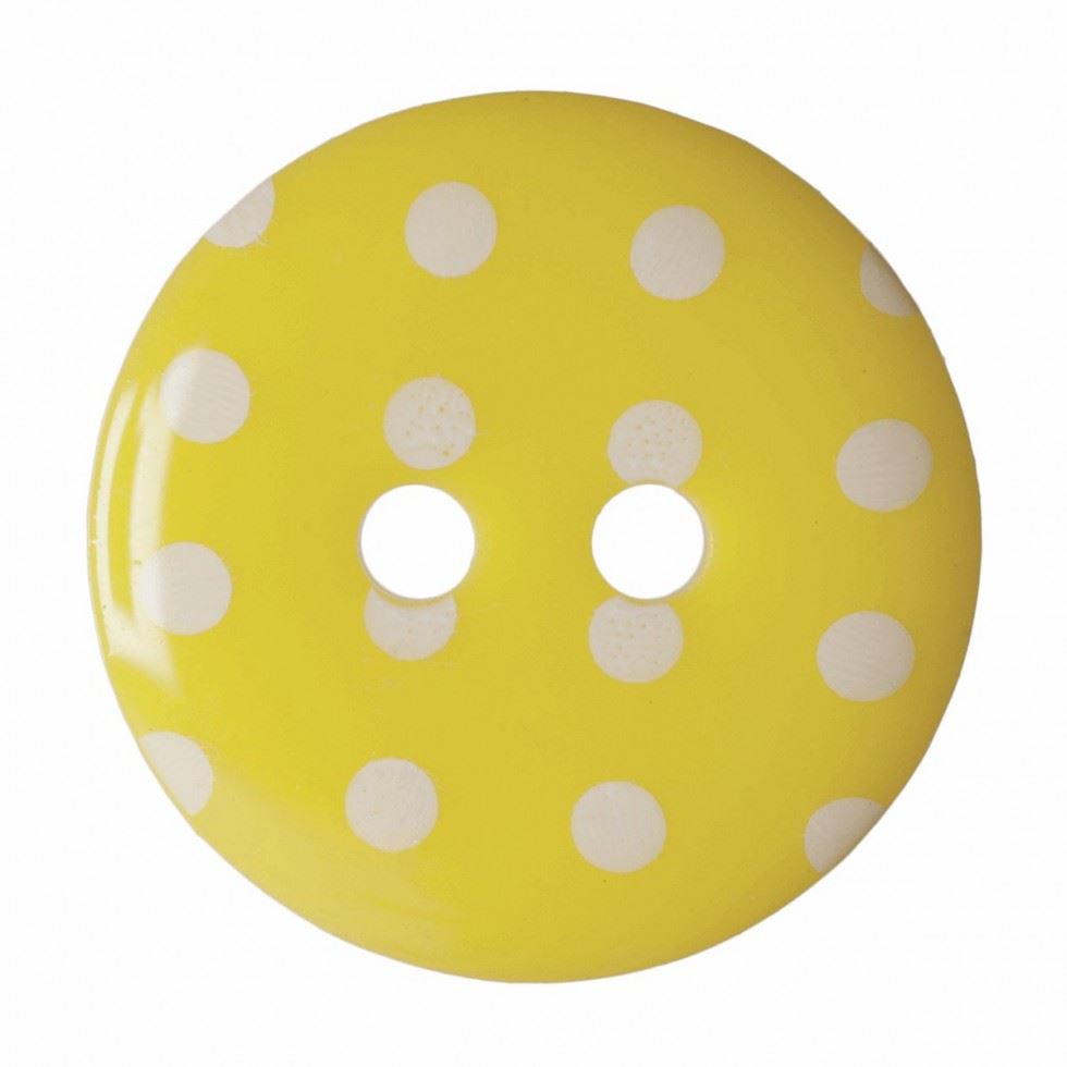 Hemline Yellow Polka Dot Buttons