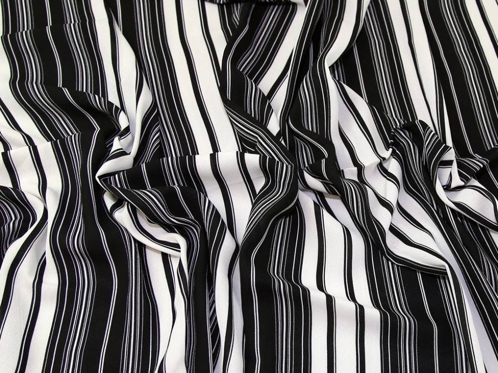 Black & White Deadstock Polyester Georgette Fabric