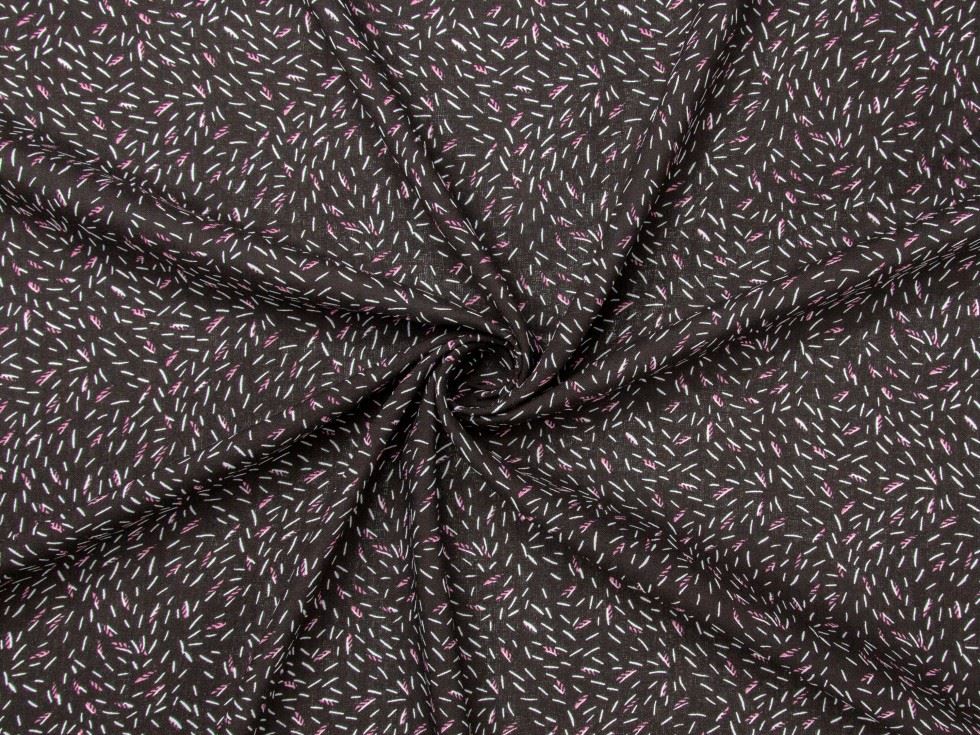 Deadstock Viscose Challis Fabric Pink on Black
 