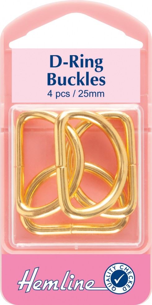Hemline Brass Gold Metal D Rings