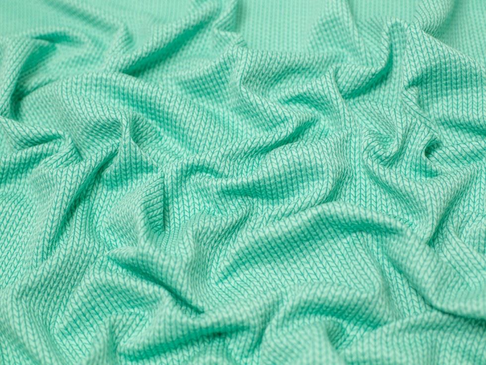 Jacquard Textured Stretch Knit Fabric Aqua Jacquard Textured Stretch Knit Fabric Aqua