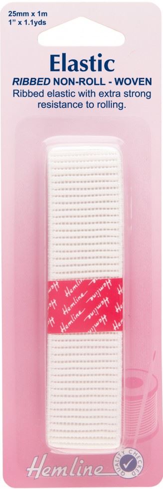 Hemline White Non Roll Ribbed Elastic