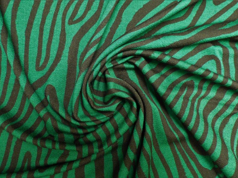 Lady Mcelroy Green Viscose Crepe Textured Stretch Knit Fabric