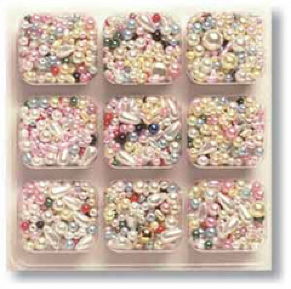 Minerva Assorted Pearlised Beads (Value Pack Of 3) Assorted Colours Trimits Cx17