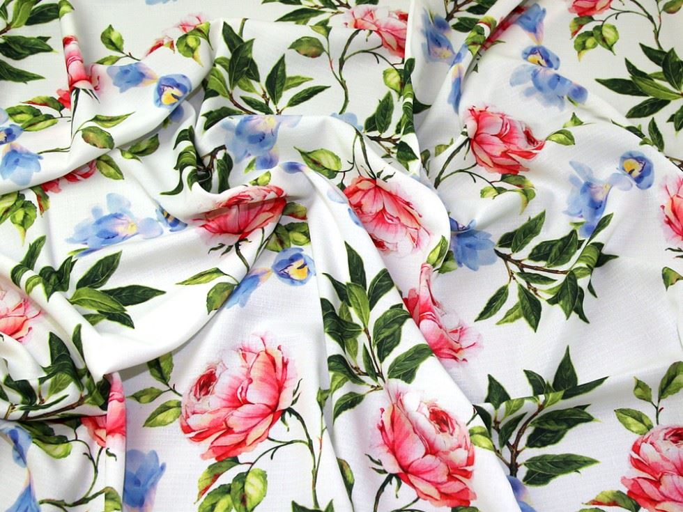 Deadstock Linen Look Crepe Fabric Multicoloured
 