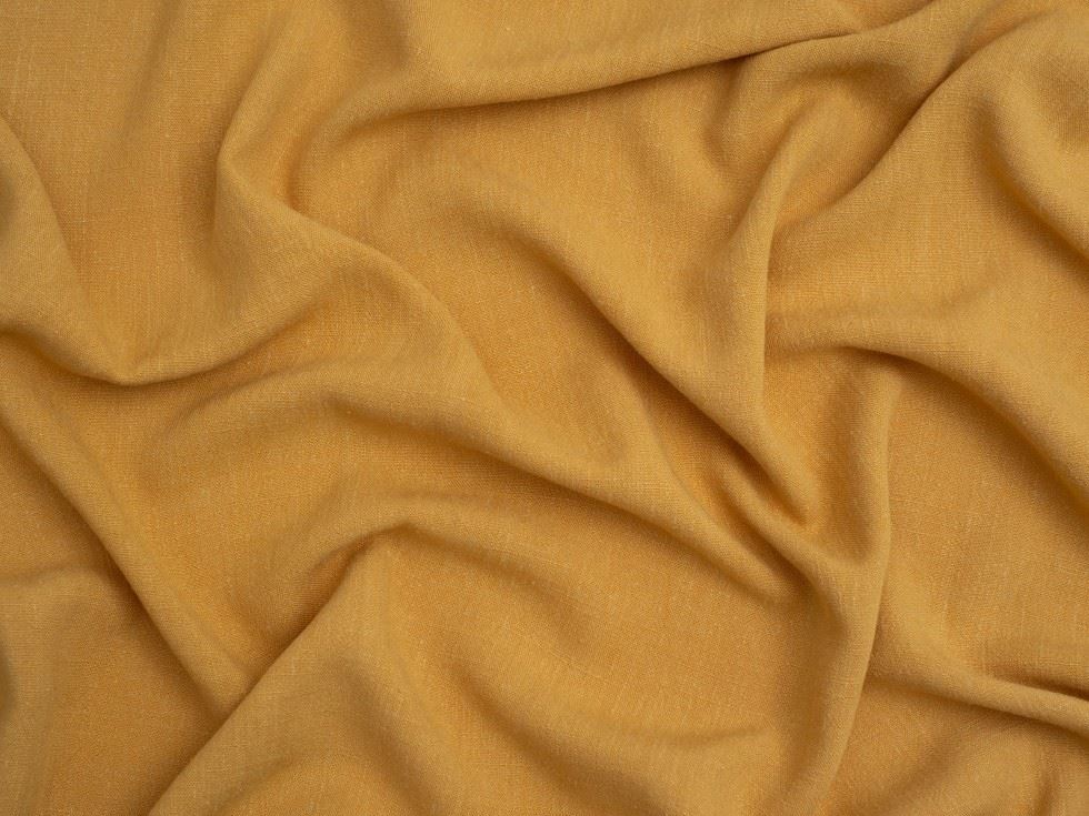 Minerva Core Range Textured Viscose Linen Noil Fabric Warm Ochre
 