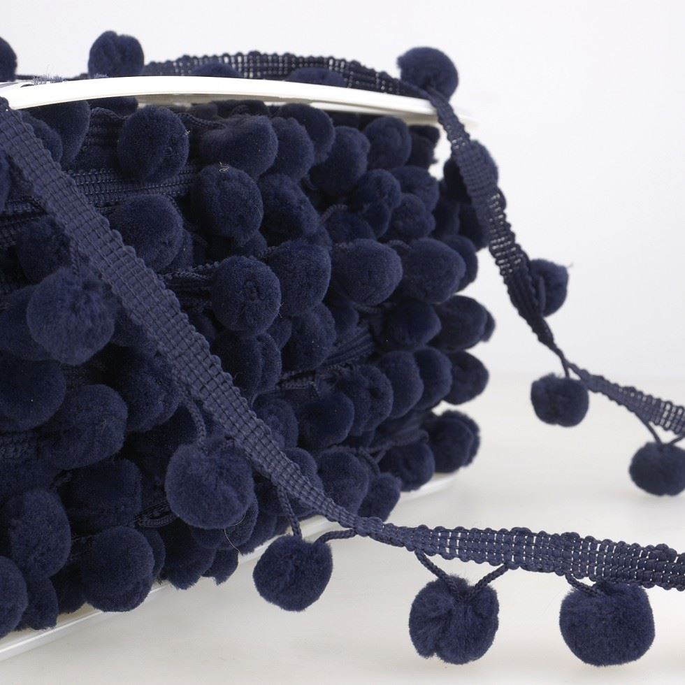 Stephanoise Pom Pom Trim Dark Navy
 