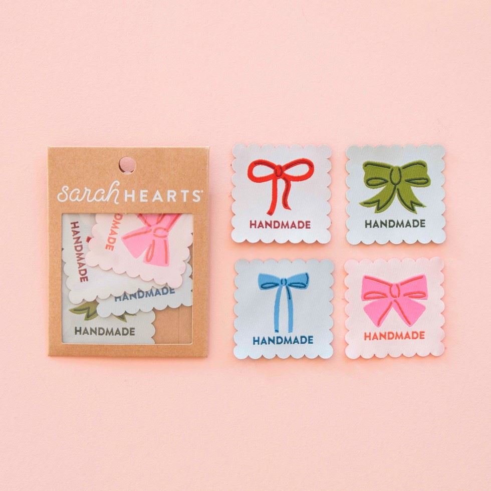Sarah Hearts Bows Multipack Large Woven Labels
 
