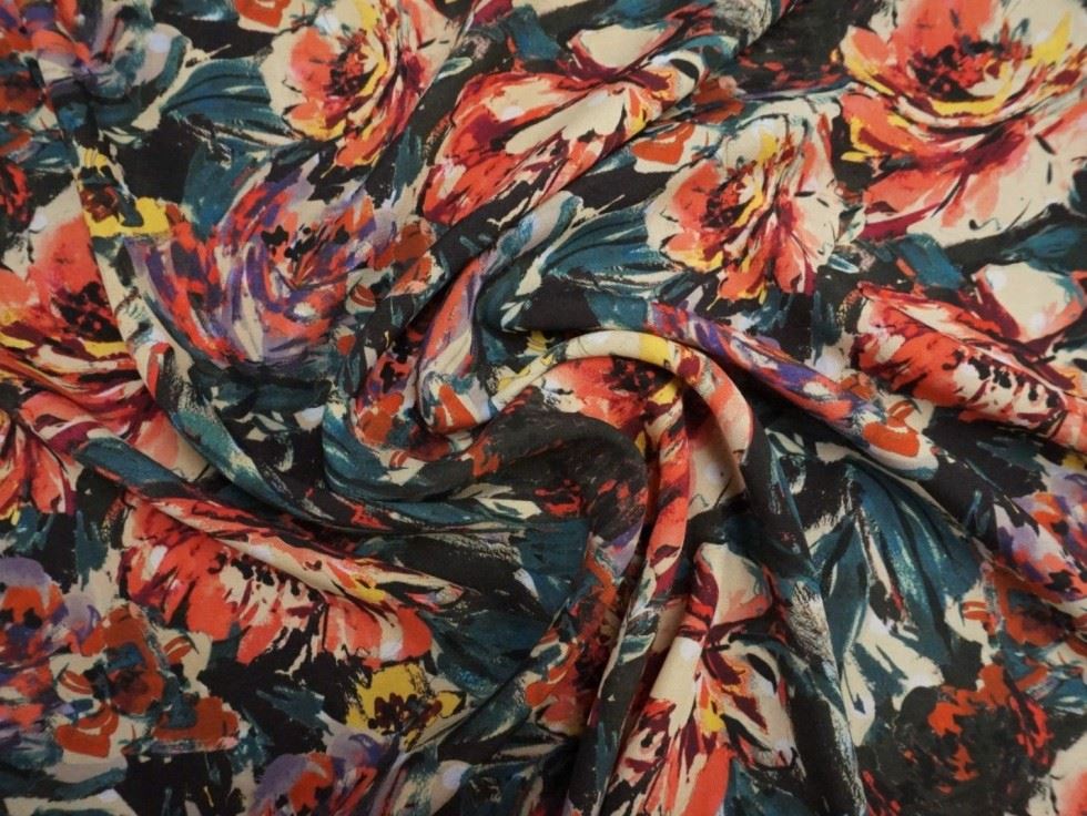 Lady Mcelroy Apricot Viscose Challis Fabric