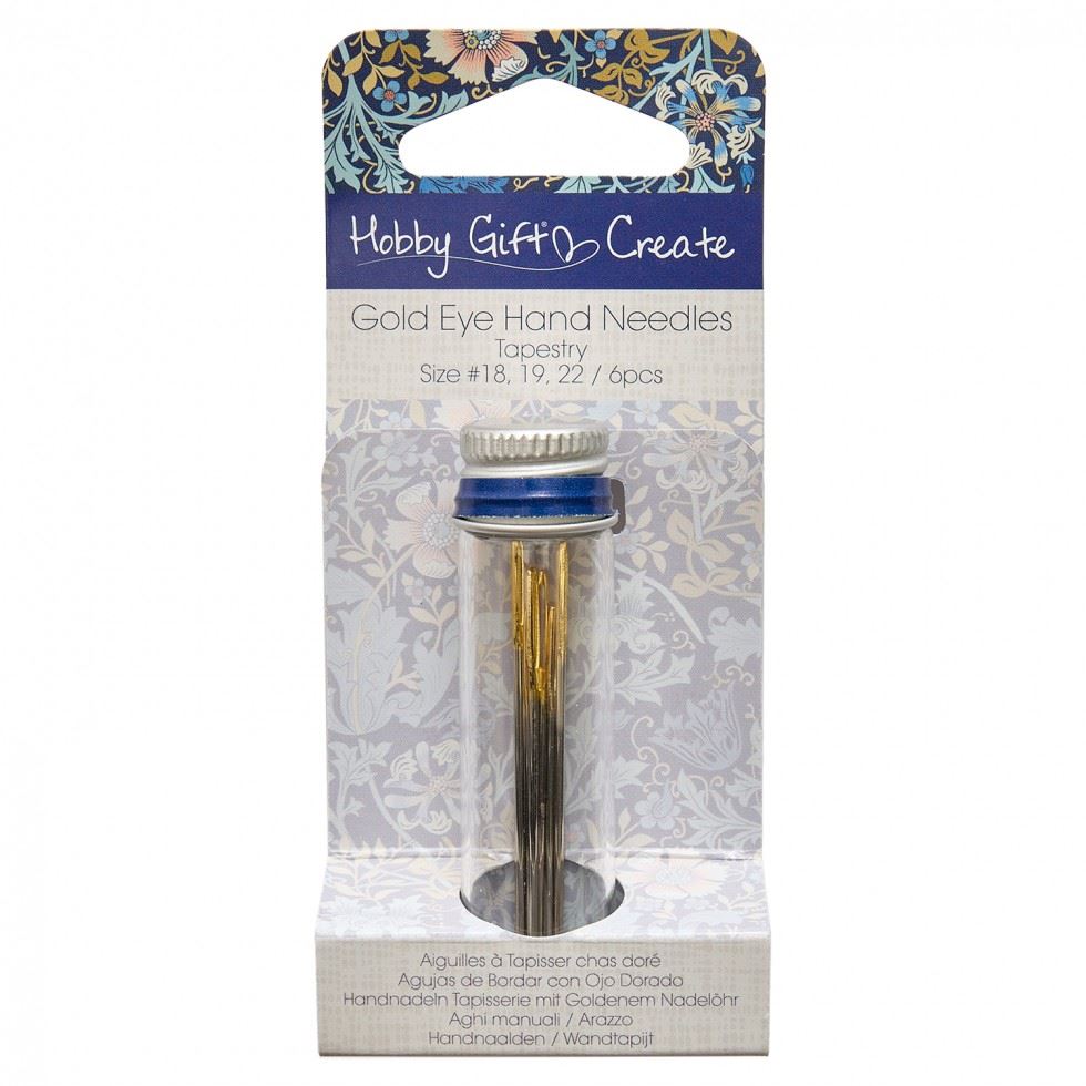 Hobby And Gift Gold Woodblock Floral Eye Tapestry Needles