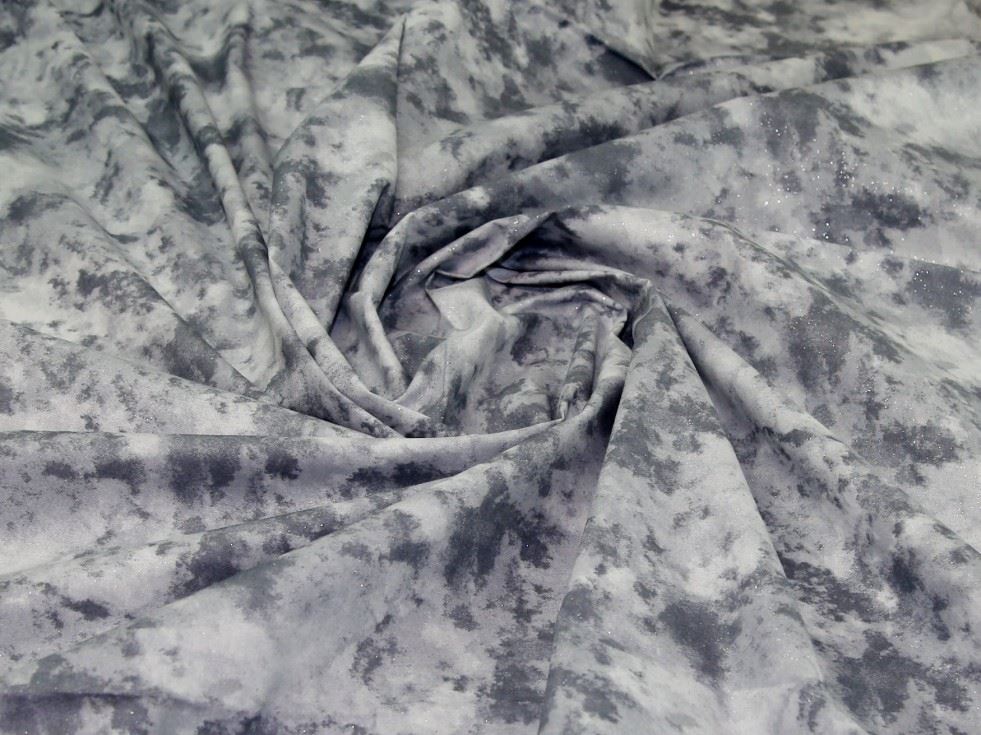 Deadstock Glitter 100% Cotton Fabric Grey
 