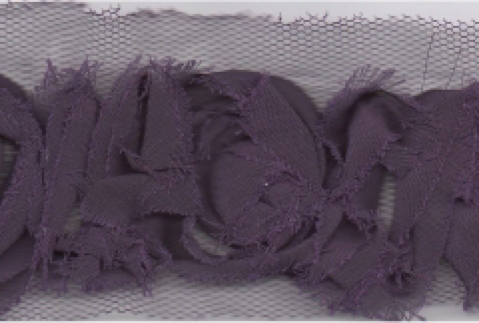 Chiffon Flowers Trim Purple