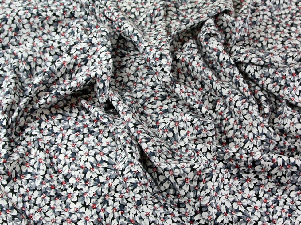 Cotton Lawn Fabric Black & Grey
 