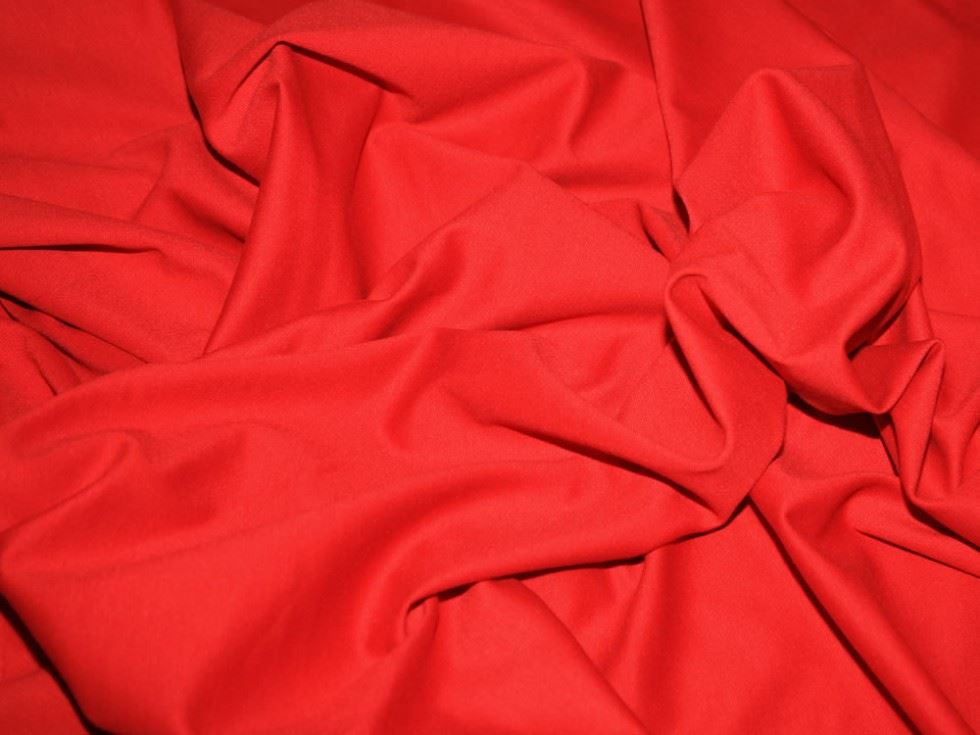 Deadstock Soft Ponte Roma Double Stretch Knit Fabric Red
 