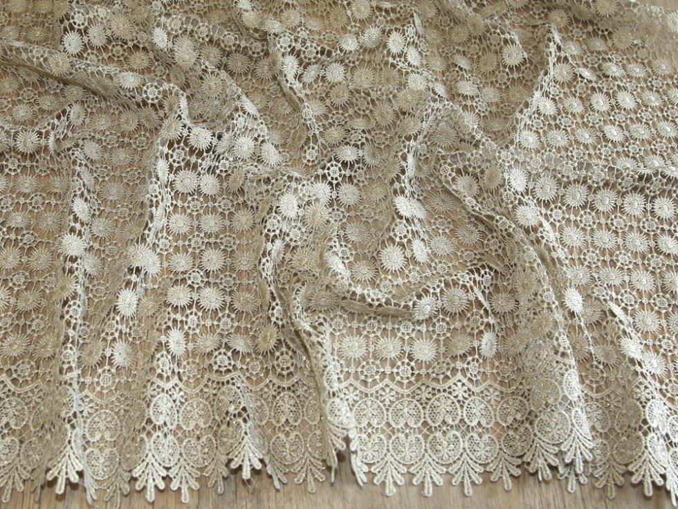 Gold Deadstock Heavy Guipure Lace Fabric