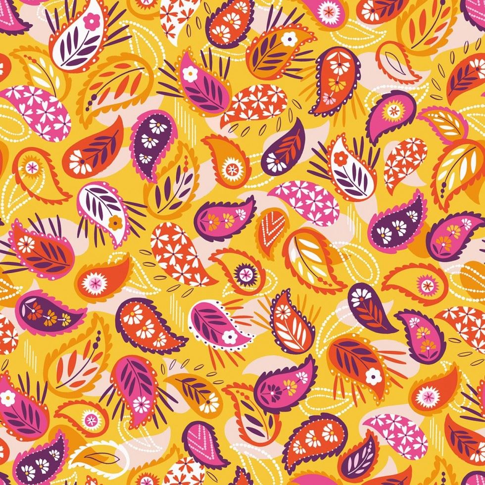 Dashwood Studio Silk Roads 100% Cotton Poplin Fabric Orange
 