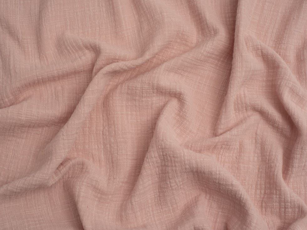 Minerva Core Range Slub Cotton Double Gauze Fabric Blush