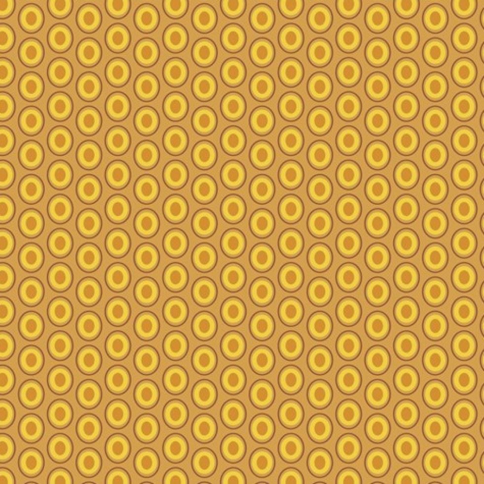 Art Gallery Fabrics Oval Elements 100% Cotton Poplin Fabric Mustard