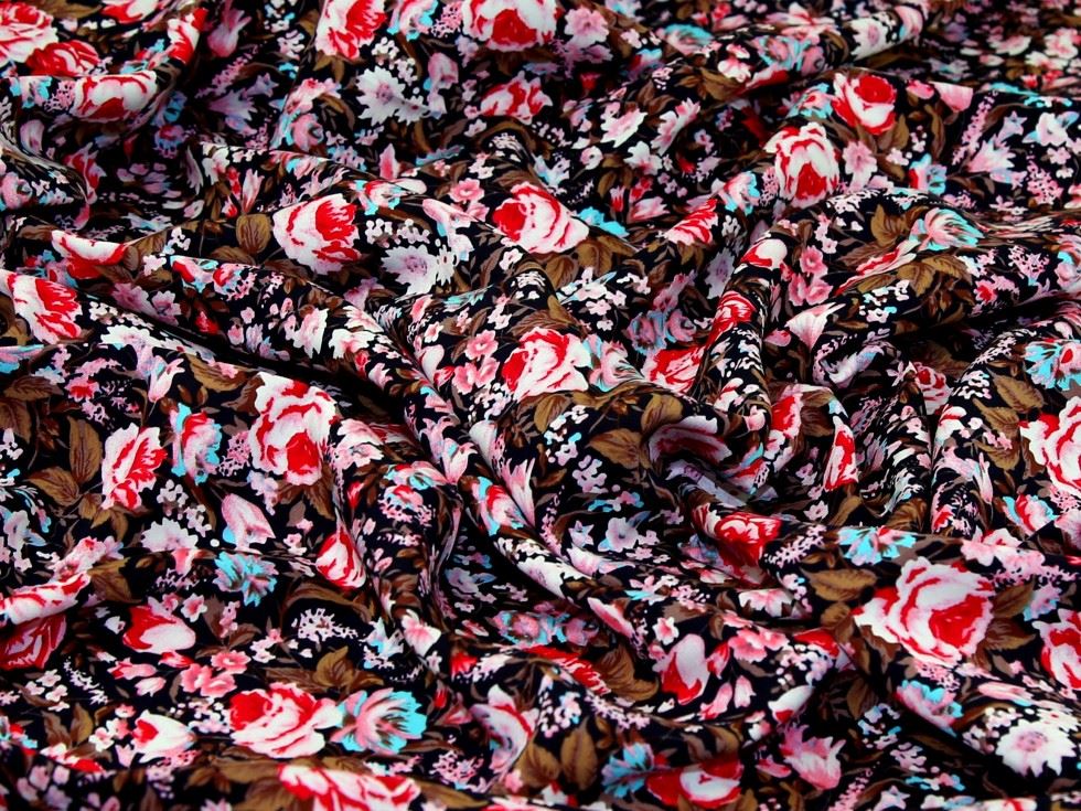 Navy Deadstock Viscose Challis Fabric