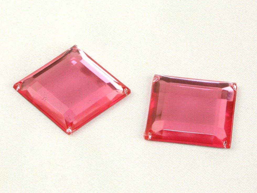 Square Acrylic Jewels Pale Pink
 