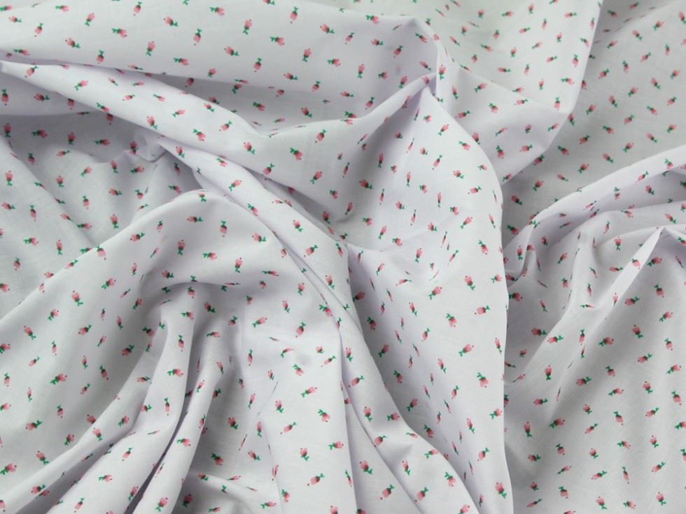 Pink Printed Polycotton Fabric