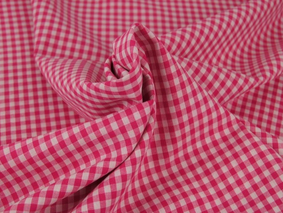 1/4 inch Check Cotton Gingham Fabric Fuchsia