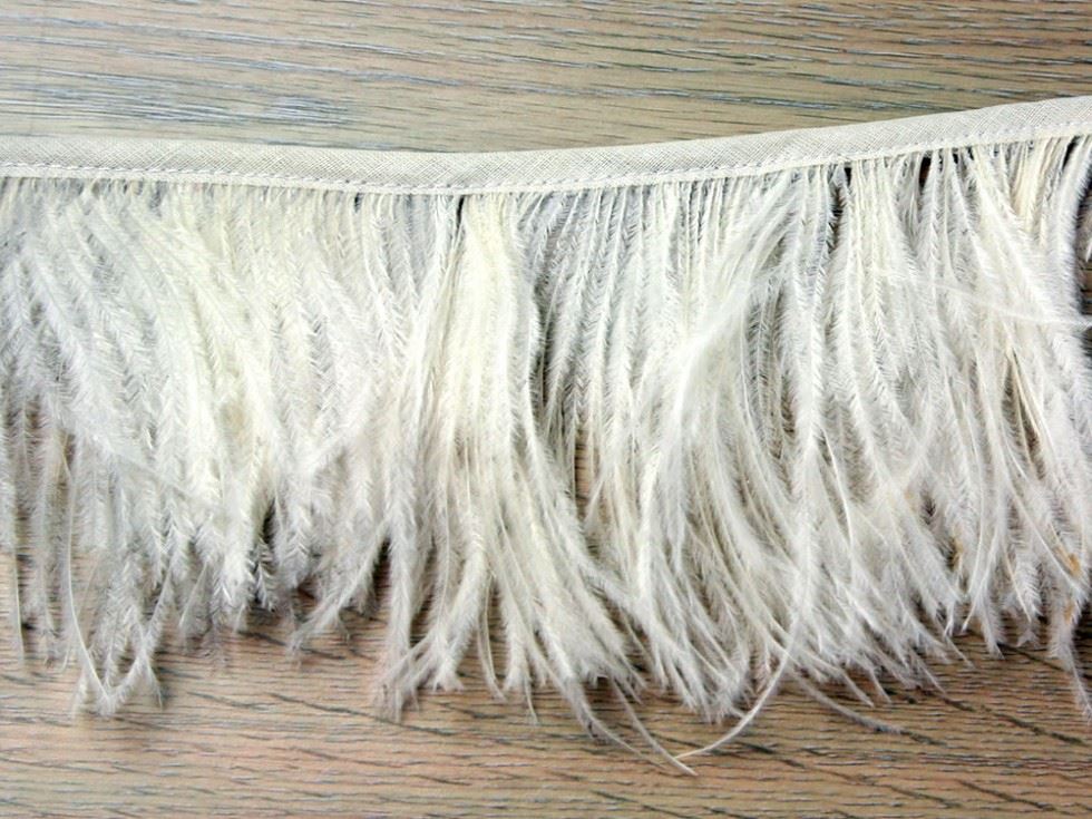 Ostrich Feather Fringe Trim Ivory
 