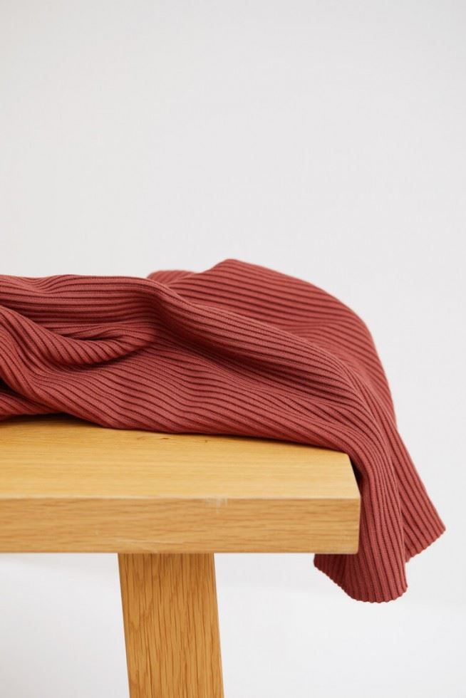 Meet Milk Cider Ottoman Rib Stretch Knit Fabric
