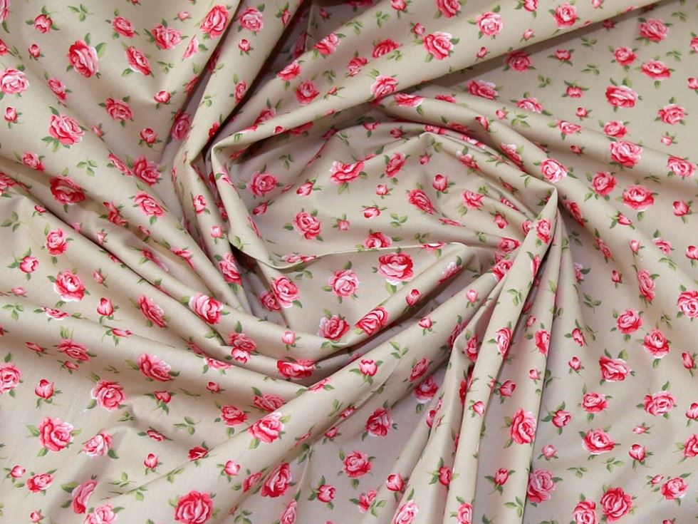 Beige Deadstock 100% Cotton Poplin Fabric