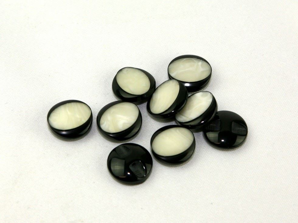 Dill Cream Oval Marble Buttons (Value Pack)