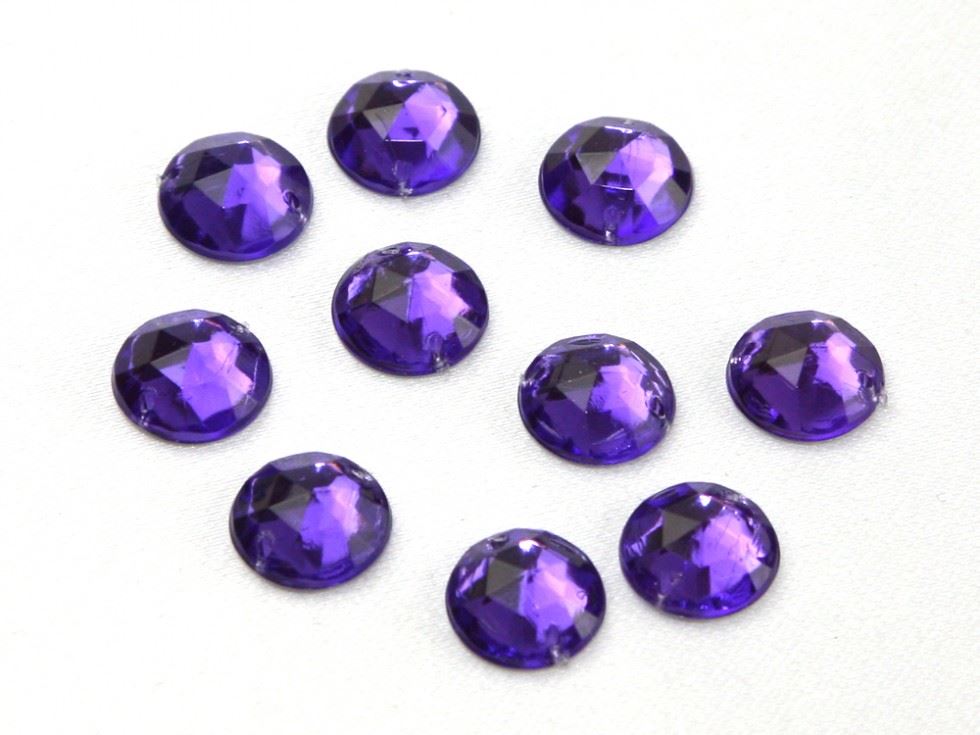 Round Acrylic Jewels Purple
 